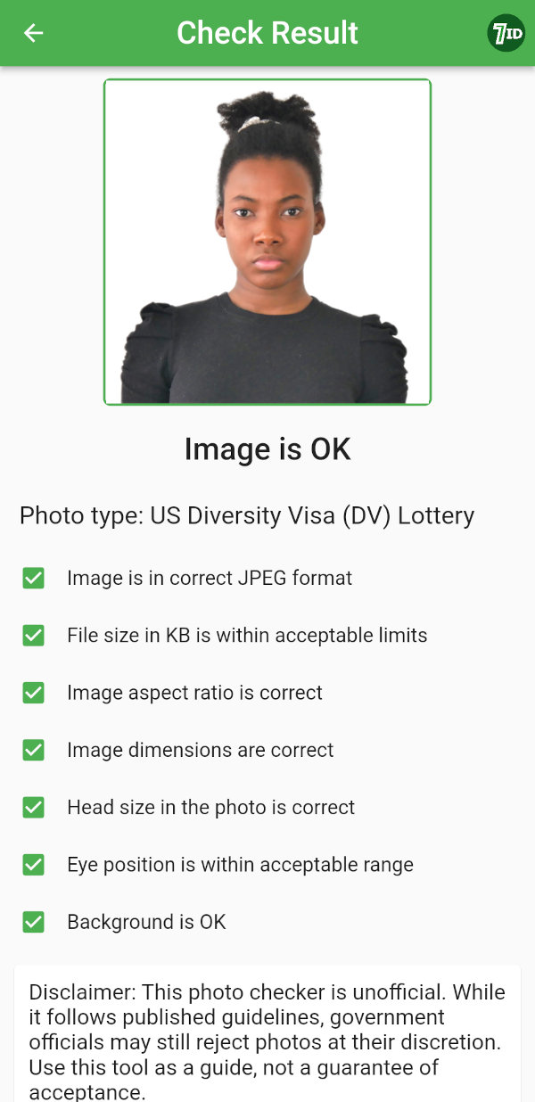 Pemeriksa foto Program 7ID DV - foto yang bagus